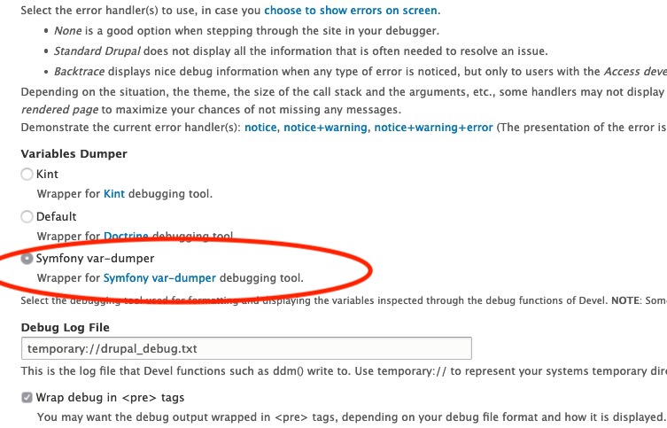 Drupal Devel Settings page