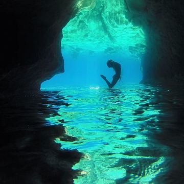 underwater cave gopro sea